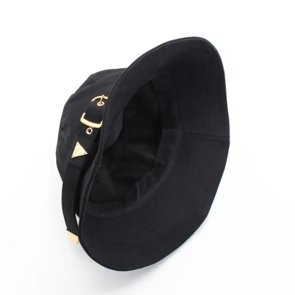 Bucket Hat W/Buckle Detail Cargo Foldable Fashion Solid Color Black Fall Winter - Picture 11 of 13